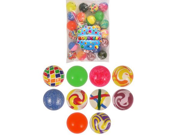 25x Bouncers 6cm Jet Balls...Assorted Designs